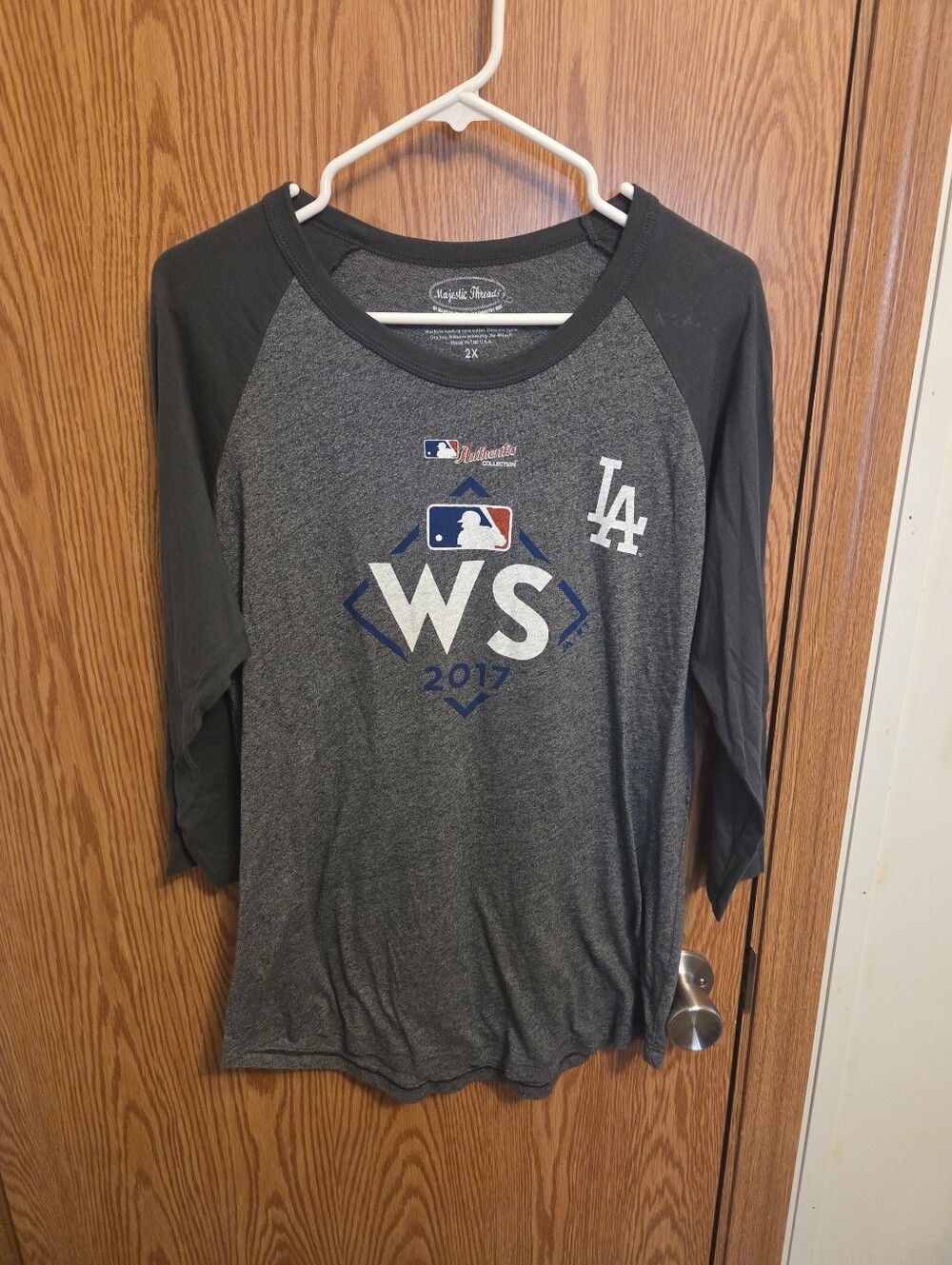 Majestic Threads Los Angeles Dodgers 3/4 Sleeve Shirt Sz 2X Women's NWOT MLB